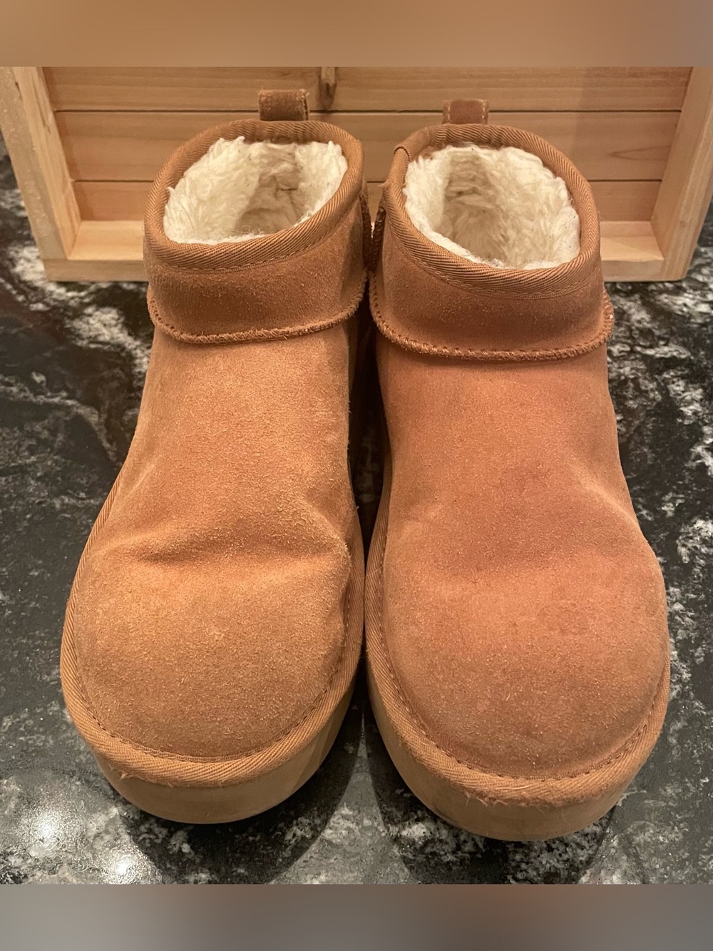 UGG Chestnut Suede Fleece-Lined Booties